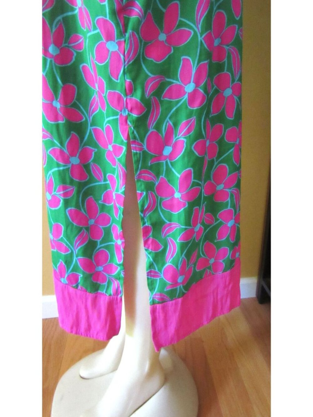 Kate Spade Floral Green Pink Full Length Nightgown Lounge Dress SZ XL - Picture 6 of 9